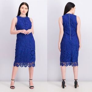 Sam Edelman Lace Midi Dress Cobalt Blue Size 10